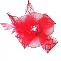 Voaleta pentru decor par cu clema de prindere VTL009AA Rosie